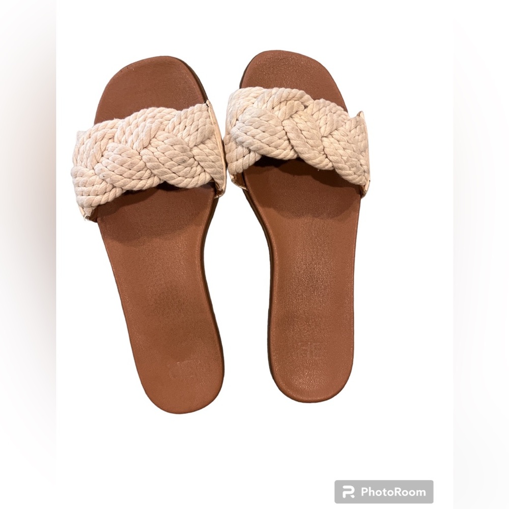 BP White slide sandal.